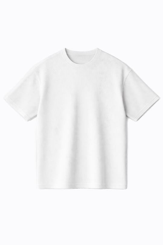 Fitilli Oversize Tişört Beyaz