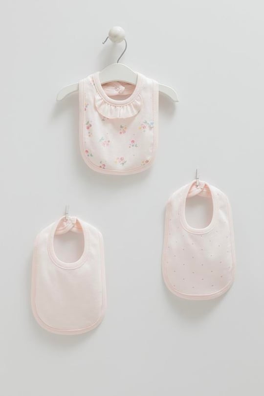 3'lü Pembe Bebek Mama Önlüğü