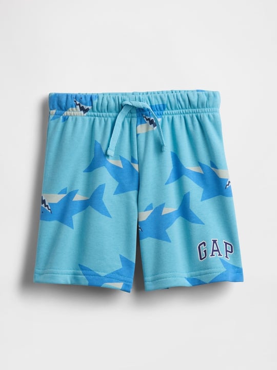 GAP Erkek Bebek Relaxed Fransız Havlu Kumaş Logo Pull-On Şort Mavi