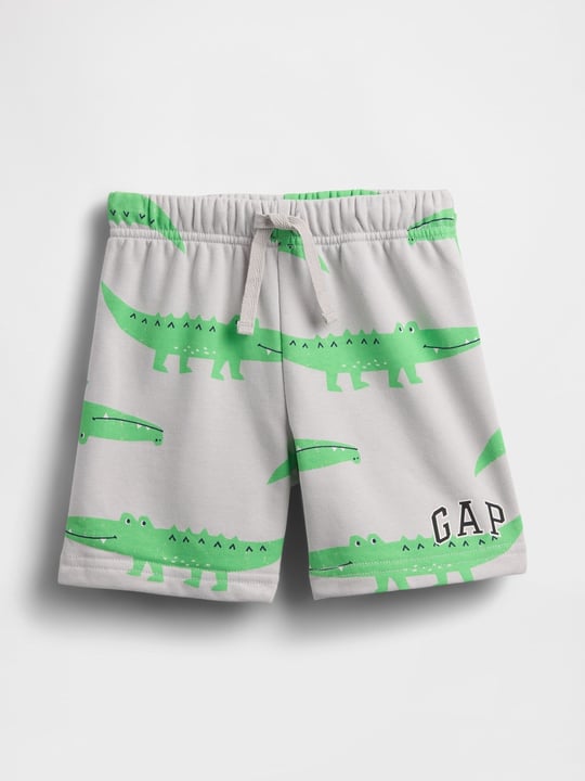 GAP Erkek Bebek Relaxed Fransız Havlu Kumaş Logo Pull-On Şort Gri