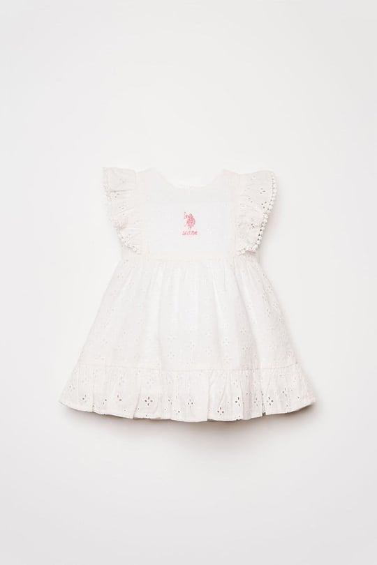 U.S. Polo Assn Kız Bebek  Elbise Beyaz