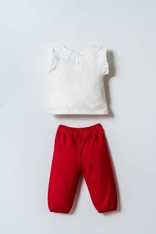 U.S. Polo Assn Kız Bebek  2li Takım Beyaz