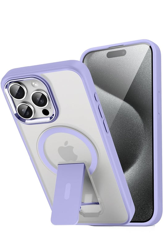 Apple iPhone 14 Pro Tork Magsafe Standlı Kapak - Lila