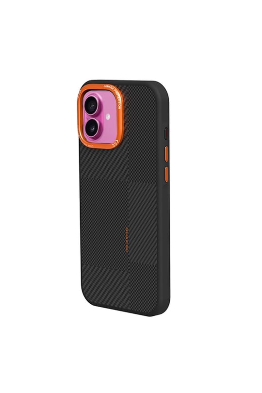 Apple iPhone 16 Orange Karbon Magsafe Kapak - Turuncu