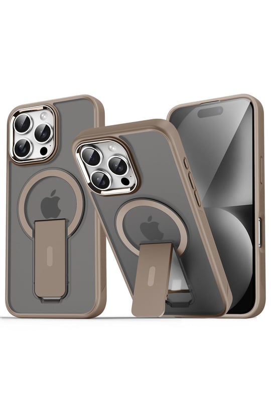 Apple iPhone 16 Pro Kılıf Tork Magsafe Standlı Kapak - Gold