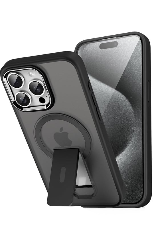 Apple iPhone 16 Pro Max Tork Magsafe Standlı Kapak - Siyah