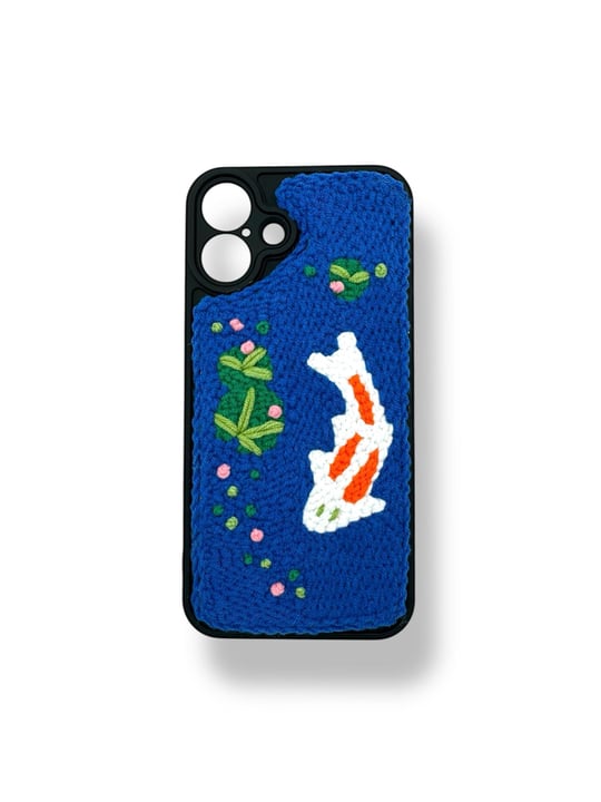 PUNCH İŞLEMELİ KILIFLARDIVERSECASEPNCH216Apple Iphone 16 Punch İşlemeli Kılıf - Koi Balığı Desenli