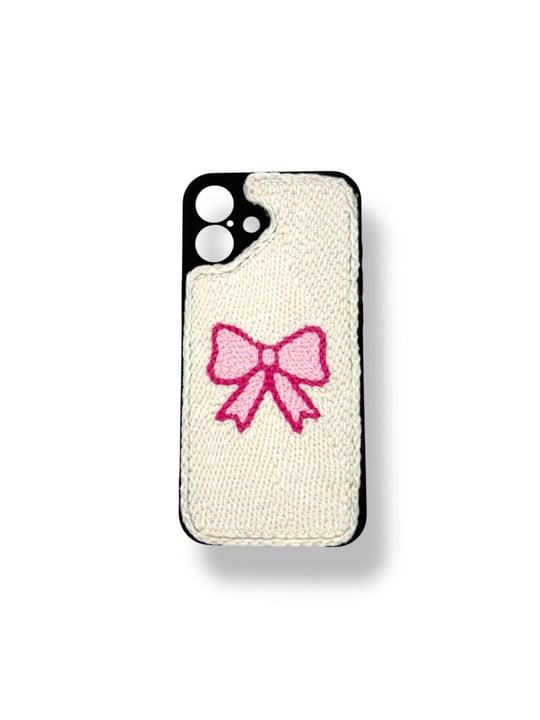 PUNCH İŞLEMELİ KILIFLARDIVERSECASEPNCH120Apple Iphone 16 Punch İşlemeli Kılıf - Pembe Kurdele Desenli