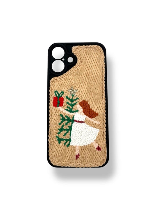 PUNCH İŞLEMELİ KILIFLARDIVERSECASEPNCH167Apple Iphone 16 Punch İşlemeli Kılıf - Velvet Christmas Wish Desenli