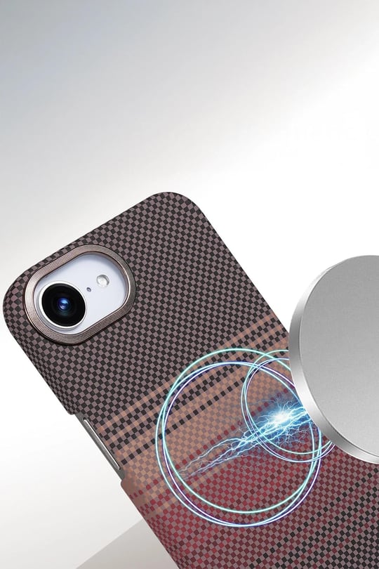 Apple iPhone 16E Vega Karbon Magsafe Kapak - Çöl Titanyum