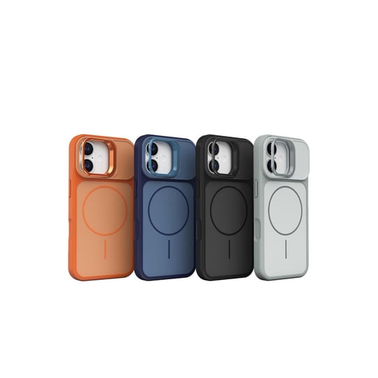 Apple iPhone 17 Pale MagSafe Manyetik Kickstand, Darbe Koruma, Şeffaf Premium Standlı Kılıf – Beyaz-Gri