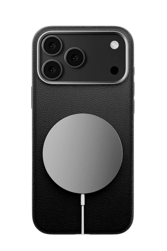 Apple iPhone 17 Pro MagSafe Uyumlu Deri Telefon Kılıfı – Siyah Wonder Seri