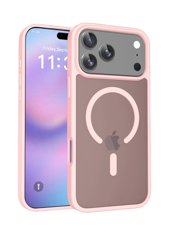 Apple iPhone 17 Pro Max Jota MagSafe Uyumlu Şeffaf Telefon Kılıfı – Pudra