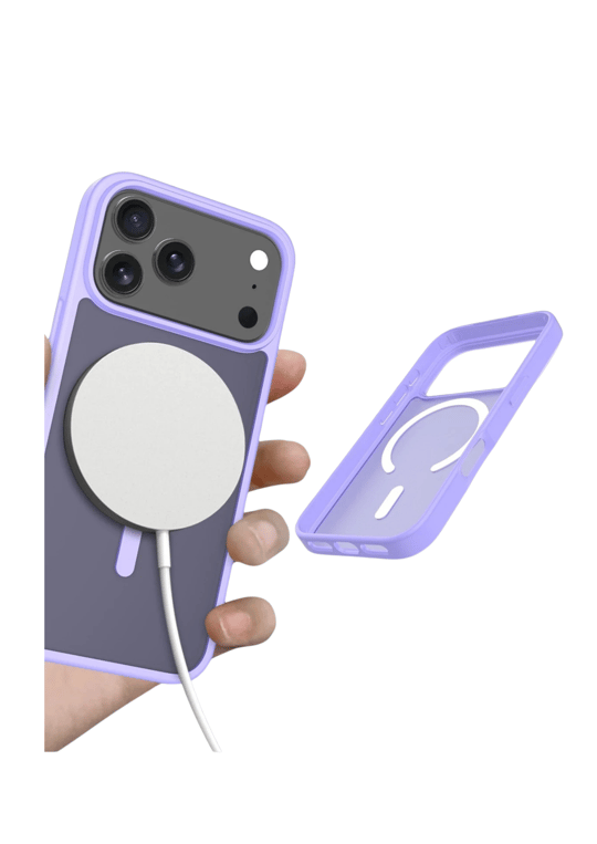 Apple iPhone 17 Pro Max Jota MagSafe Uyumlu Şeffaf Telefon Kılıfı – Lila