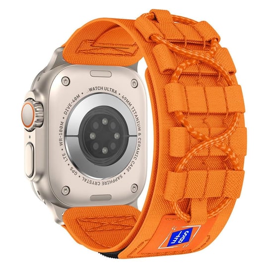 Apple Watch 42mm / 44mm / 45mm / 46mm / 49mm Tactical Loop Hasır Kordon - Turuncu