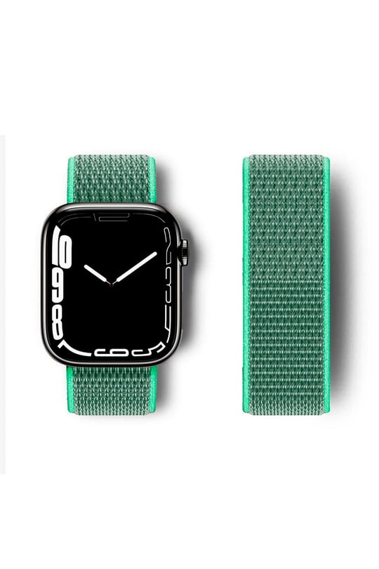 HASIR BEZ KORDONLARNEWFACEHSR14Apple Watch 42mm / 44mm / 45mm / 46mm / 49mm Hasırlı Cırtcırtlı Kordon - Turkuaz