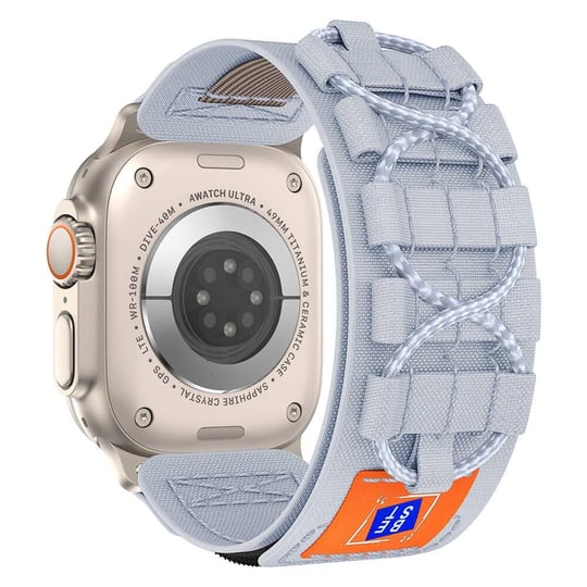 Apple Watch 42mm / 44mm / 45mm / 46mm / 49mm  Tactical Loop Hasır Kordon - Gri