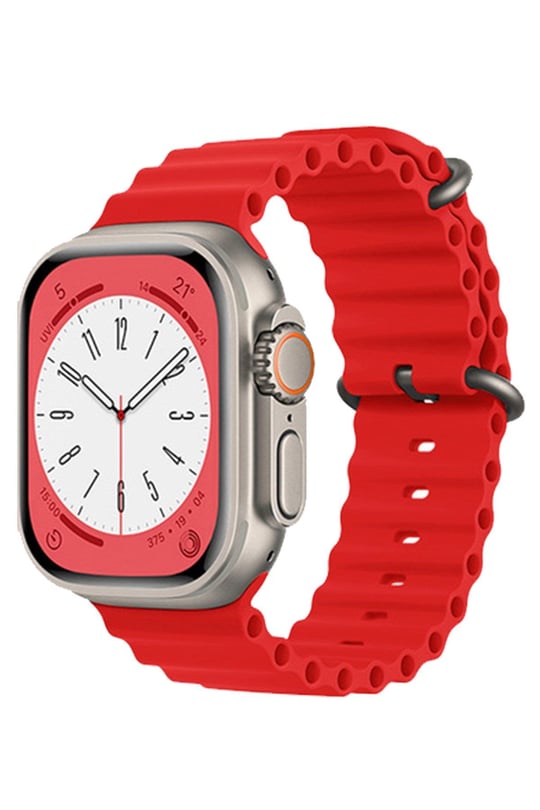 SİLİKON KORDONLARNEWFACEOCN06Apple Watch 42mm / 44mm / 45mm / 46mm / 49mm Ocean Kordon - Kırmızı