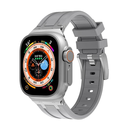 Apple Watch 42mm / 44mm / 45mm / 46mm / 49mm Silikon Kordon - Gümüş