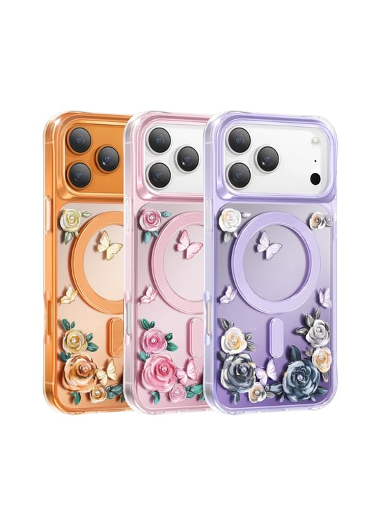 Keephone Apple iPhone 17 Pro Roseland Darbe Korumalı MagSafe Kılıf – Pembe