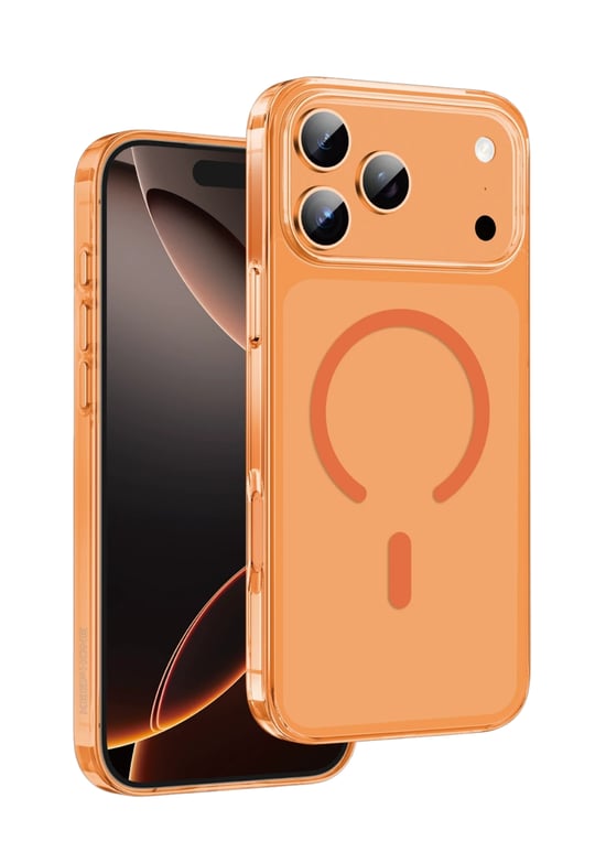 Keephone iPhone 17 Pro Max Glaze MagSafe Uyumlu Darbeye Dayanıklı Kılıf – Turuncu