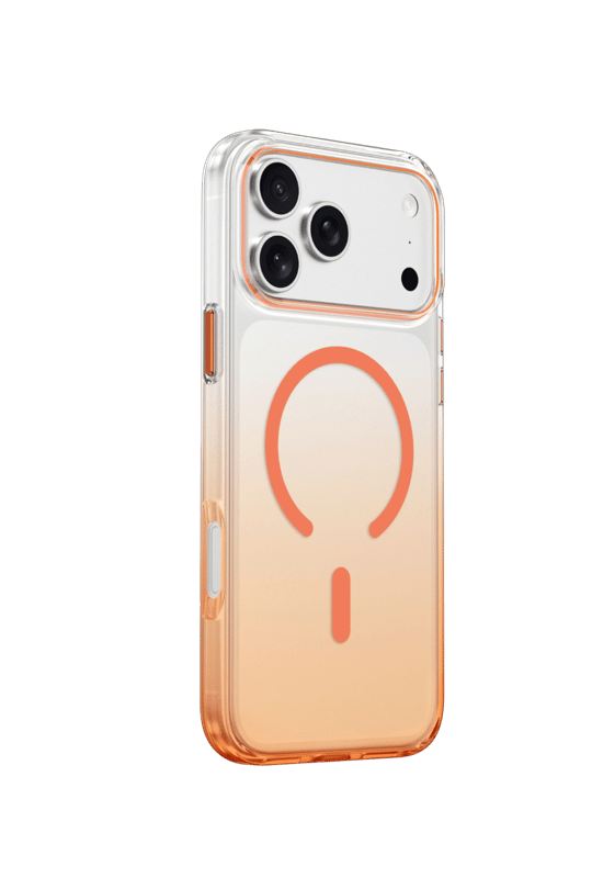 Keephone iPhone 17 Pro Max MagSafe Uyumlu Aurora Pro Şeffaf Telefon Kılıfı – Turuncu