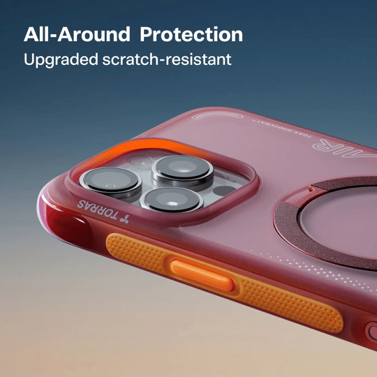 Torras iPhone 16 Pro Max Ostand Spin Air MagSafe Standlı Koruma Kılıf – Kırmızı