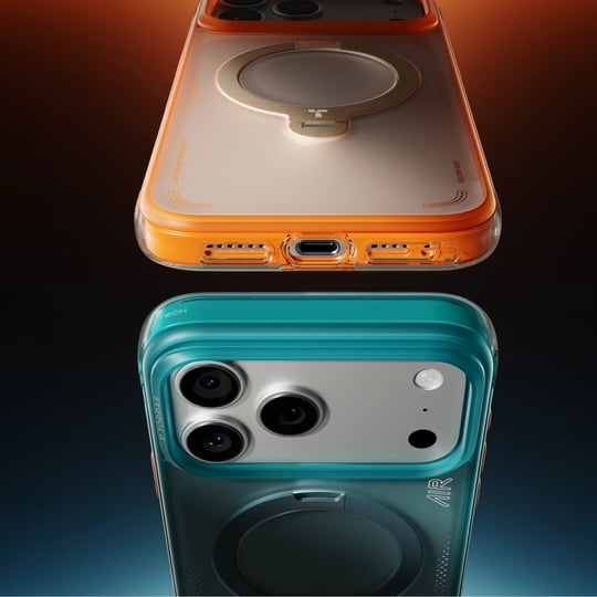 Torras iPhone 17 Pro Max Ostand Spin Air MagSafe Standlı Koruma Kılıf – Yeşil-Mavi