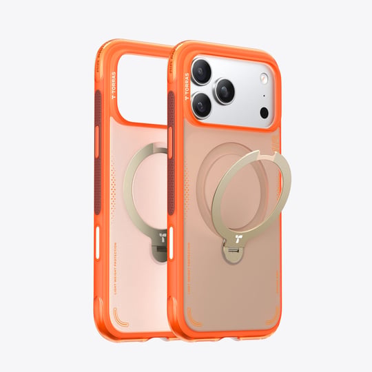 Torras iPhone 17 Pro Max Ostand Spin Air MagSafe Standlı Koruma Kılıf – Turuncu