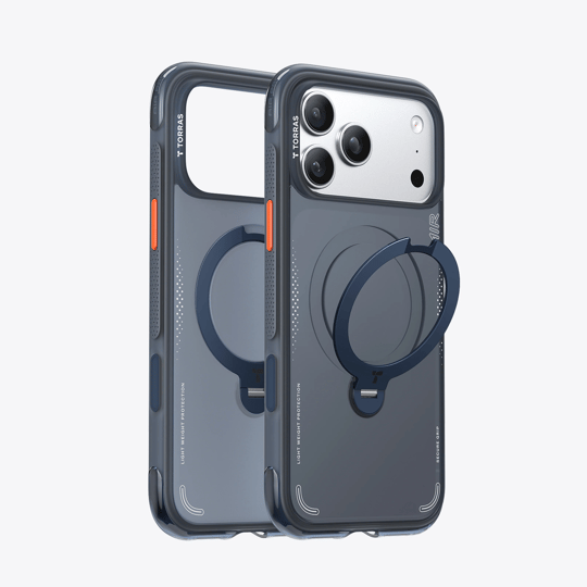 Torras iPhone 17 Pro Max Ostand Spin Air MagSafe Standlı Koruma Kılıf – Lacivert
