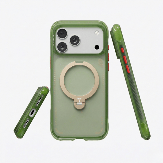 Torras iPhone 17 Pro Ostand Spin Air MagSafe Standlı Koruma Kılıf – Orman Yeşili