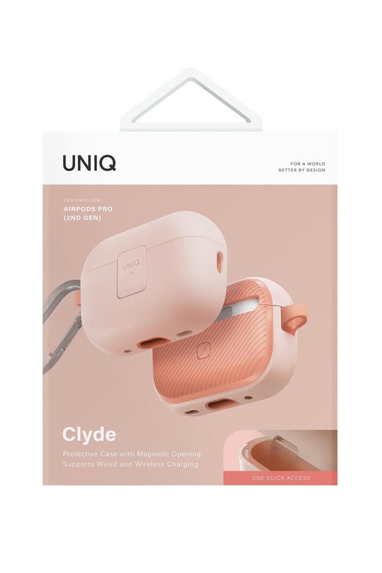 Uniq Apple Airpods Pro 2 (2.nesil) Clyde Kilitli Kılıf - Pembe