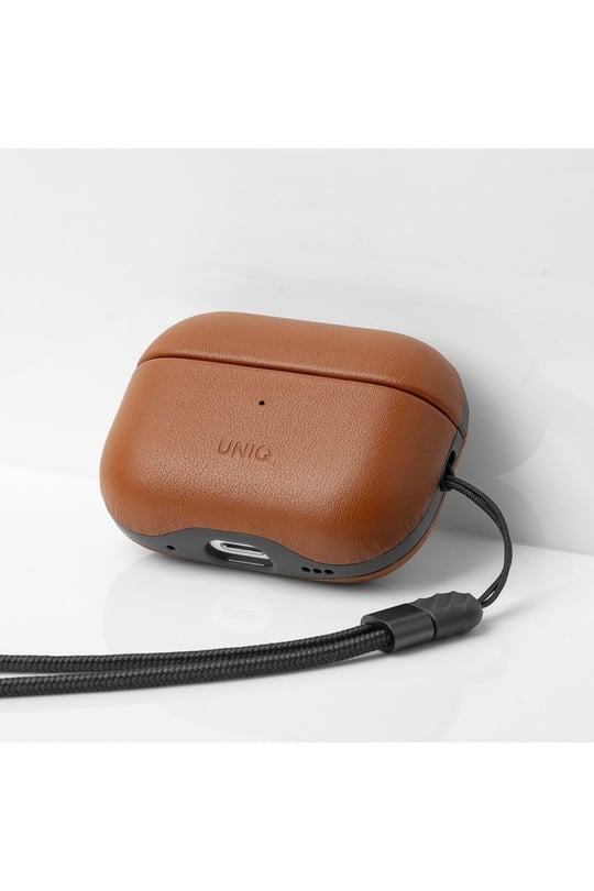 Uniq Apple Airpods Pro 2 (2.nesil) Terra Genuine Deri Kılıf - Kahverengi