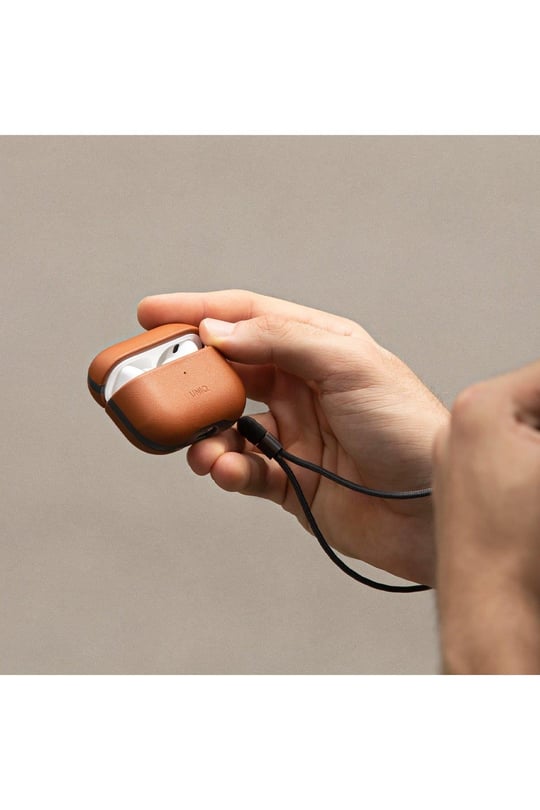 Uniq Apple Airpods Pro 2 (2.nesil) Terra Genuine Deri Kılıf - Kahverengi