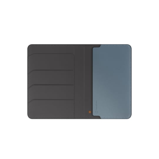 Uniq Belmont RFID-Block Apple Find My Özellikli Vegan Deri Kart & Pasaport Tutucu – Gri-Mavi