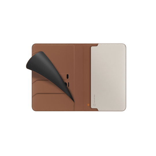 Uniq Belmont RFID-Block Apple Find My Özellikli Vegan Deri Kart & Pasaport Tutucu – Karamel-Bej