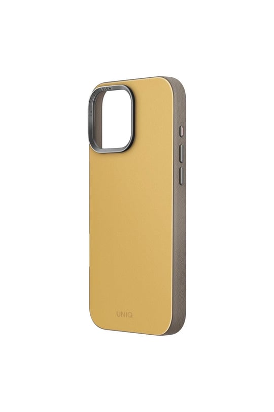 Uniq iPhone 16 Pro MagSafe Uyumlu Lyden DS Deri Telefon Kılıfı – Sarı