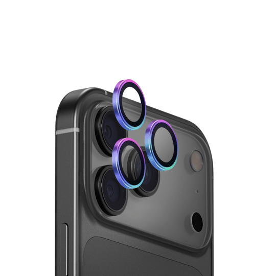 Uniq iPhone 17 Pro / 17 Pro Max Optix Alüminyum Kamera Lens Koruyucu – Rainbow