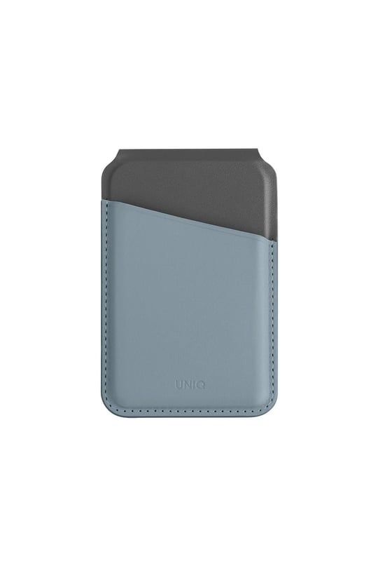 Uniq Lyden DS RFID Block Manyetik Kartlıklı MagSafe Uyumlu Deri Stant – Mavi