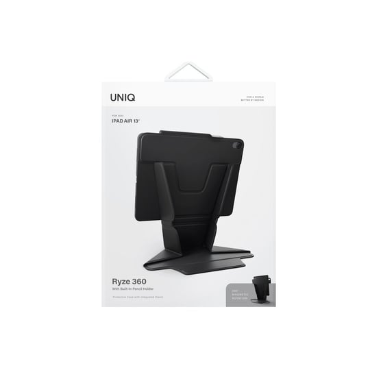 Uniq Ryze iPad Air 11 (2024) Standlı Katlanabilir Çok Açılı Stand & Premium Koruma Tablet Kılıfı – Siyah