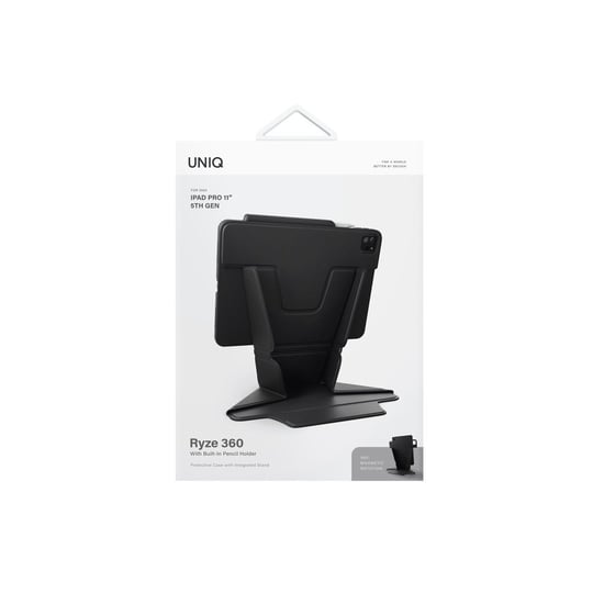 Uniq Ryze iPad Pro 11 (2024) Standlı Katlanabilir Çok Açılı Stand & Premium Koruma Tablet Kılıfı – Siyah