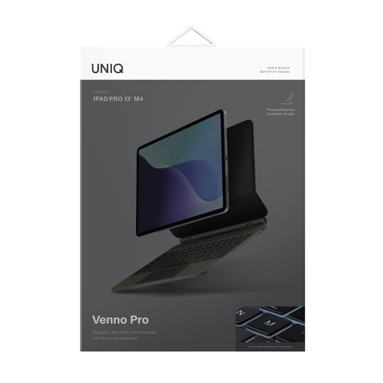 Uniq Venno Pro iPad Pro 11 (2024) Manyetik Klavyeli Kılıf – Trackpadli - Siyah
