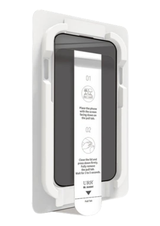 URR iPhone 17 Pro Max Aligner+ Hayalet Cam Ekran Koruyucu – Siyah Gizli Görüş Koruma