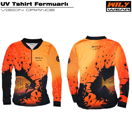 Wily Wear UV T-Shirt Fermuarlı Vision Orange - M
