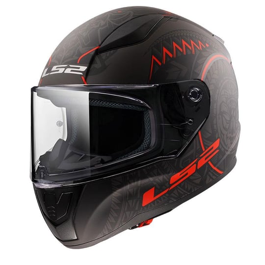  LS2 RAPID 2 TAKAROA MAT SİYAH-KIRMIZI KASK