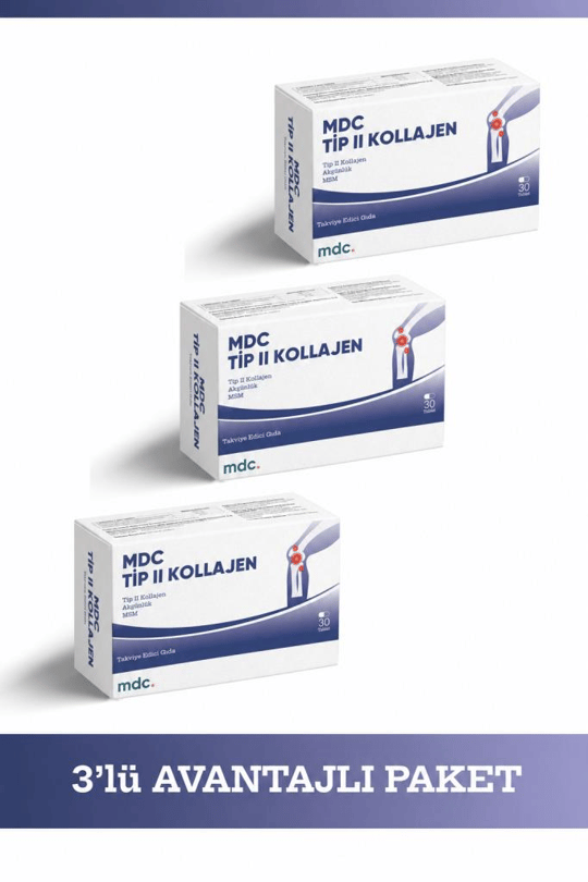MDC Tip 2 Kolajen 30 Tablet 3'lü Avantajlı Paket