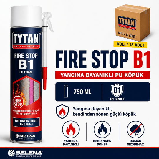 Tytan Fire Stop B1 Yangına Dayanıklı Köpük 750 ML – Alev GeciktiriciTytanTytan B1 Yangına Dayanıkı Köpük 750ML-(12 Adet)TYT-B1-FR-960