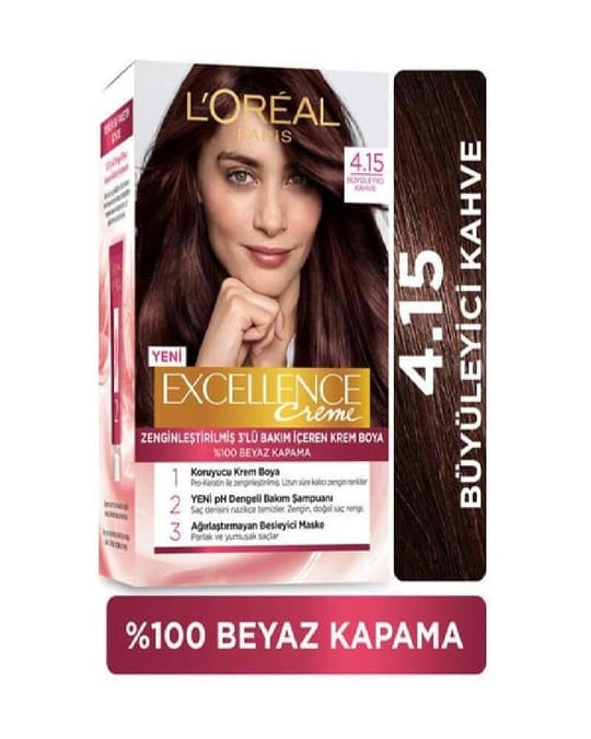 Loreal Paris Excellence Creme Saç Boyası 4.15 Büyüleyici Kahve