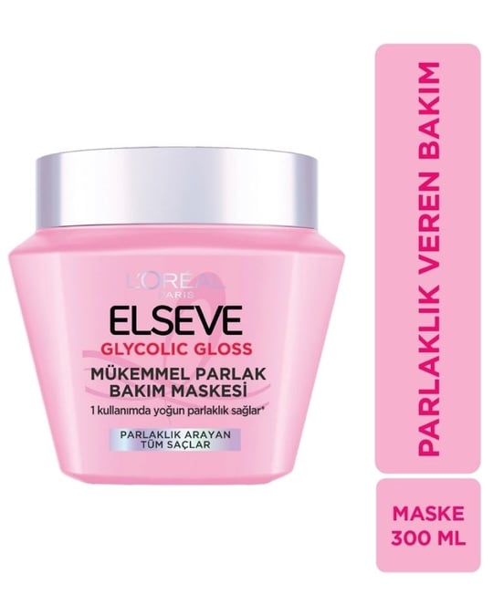 Loreal Paris Elseve Glycolic Gloss Mükemmel Parlaklık Veren Saç Bakım Maskesi 300 ml
