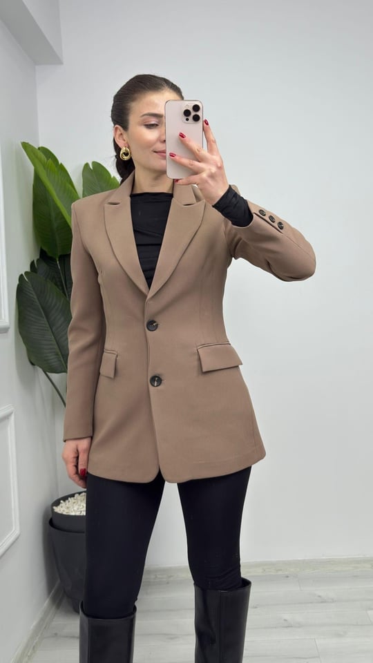 9452 Atlas Blazer Ceket Açık Kahve